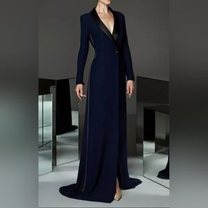 A-Line Mother of the Bride/Wedding Guest Dress. V-neck Sweep w/Front Slit.
